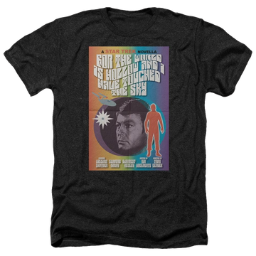 Black men's heather t-shirt with Star Trek Tos Episode 63 graphic