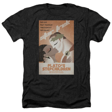 Black men's heather t-shirt with Star Trek Tos Episode 65 graphic