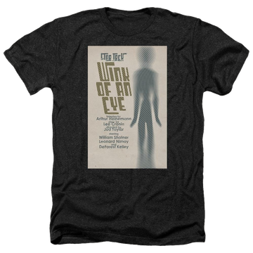 Black men's heather t-shirt with Star Trek Tos Episode 66 graphic