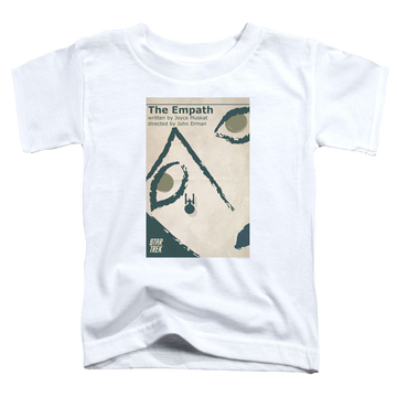 White toddler t-shirt with Star Trek Tos Episode 67 graphic