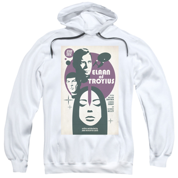 White pullover hoodie with Star Trek The Original Series Tos Episode 68 graphic