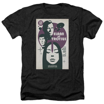 Black men's heather t-shirt with Star Trek Tos Episode 68 graphic