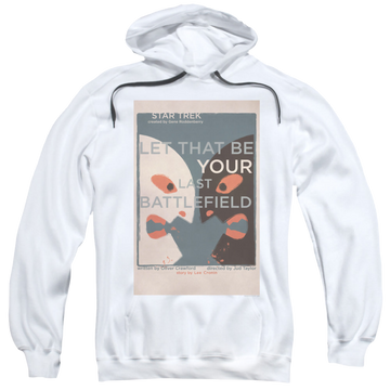White pullover hoodie with Star Trek The Original Series Tos Episode 70 graphic