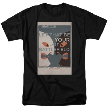 Black men's regular fit t-shirt with Star Trek Tos Episode 70 graphic