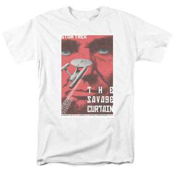 White men's regular fit t-shirt with Star Trek The Original Series Tos Episode 77 graphic