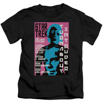 Black kid's t-shirt for ages 4 to 7 with Star Trek The Original Series Tos Episode 79 graphic