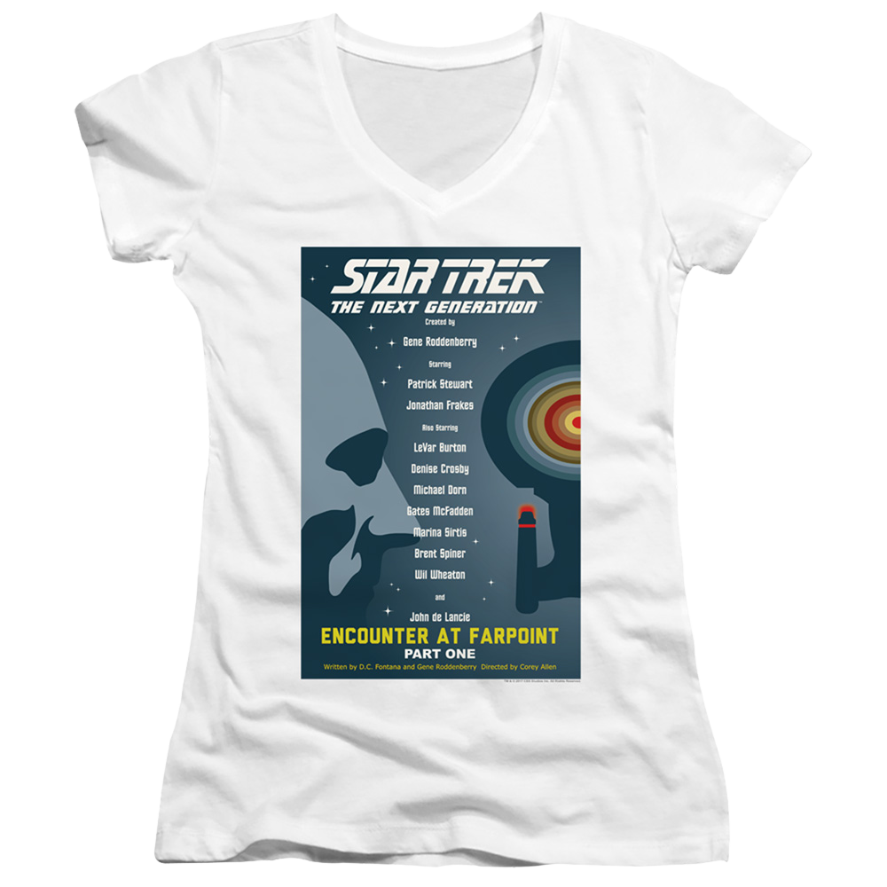 Star Trek The Next Generation Tng Season 1 Episode 1 - Juniors V-Neck T-Shirt Juniors V-Neck T-Shirt Star Trek   