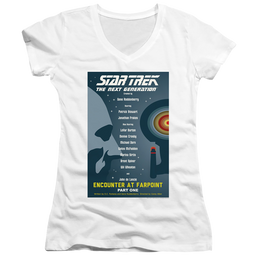Star Trek The Next Generation Tng Season 1 Episode 1 - Juniors V-Neck T-Shirt Juniors V-Neck T-Shirt Star Trek   