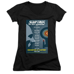 Star Trek The Next Generation Tng Season 1 Episode 1 - Juniors V-Neck T-Shirt Juniors V-Neck T-Shirt Star Trek   