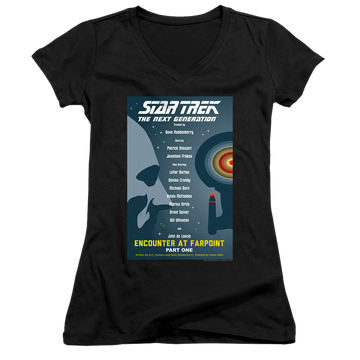 Star Trek The Next Generation Tng Season 1 Episode 1 - Juniors V-Neck T-Shirt Juniors V-Neck T-Shirt Star Trek   