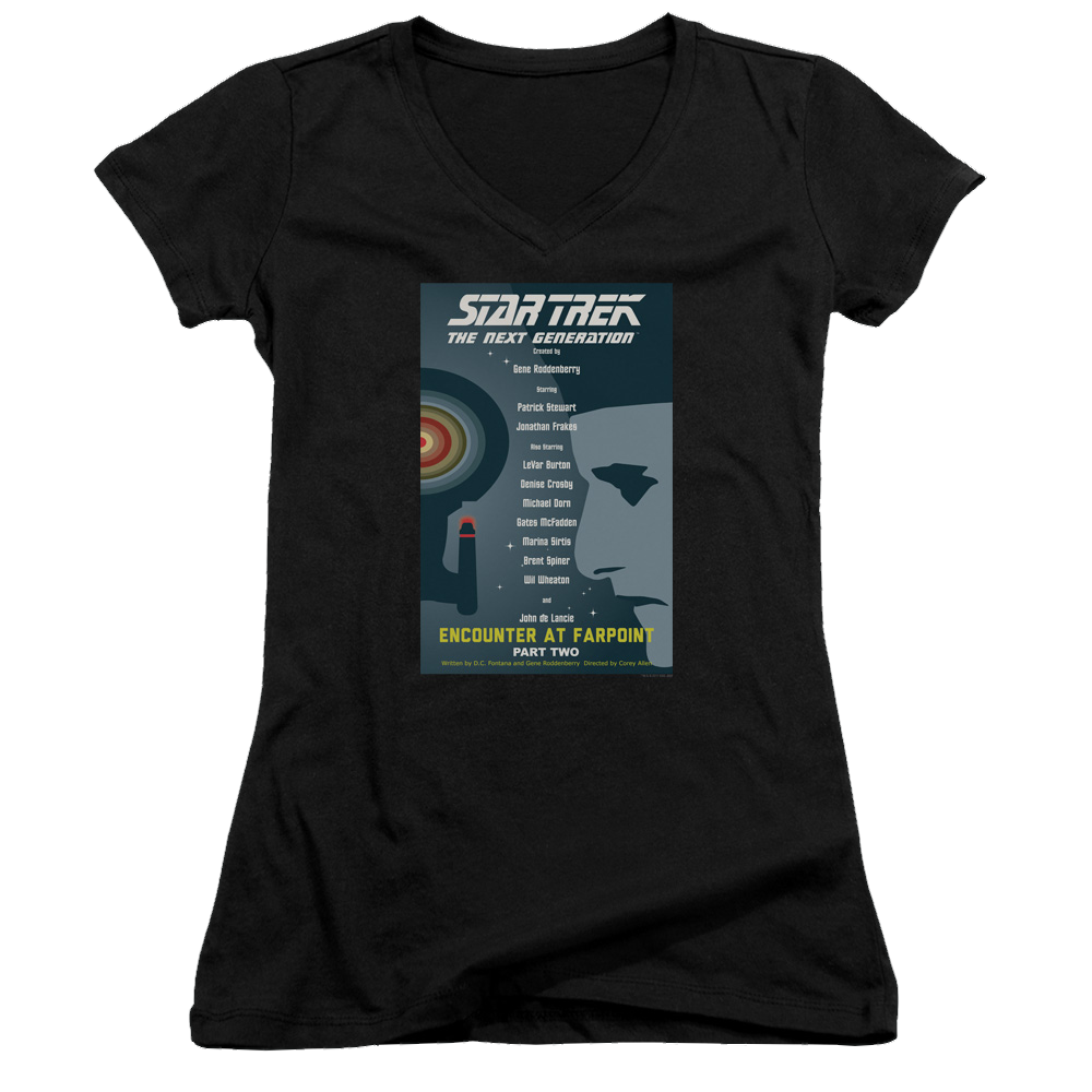 Star Trek The Next Generation Tng Season 1 Episode 2 - Juniors V-Neck T-Shirt Juniors V-Neck T-Shirt Star Trek   