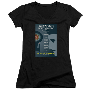 Star Trek The Next Generation Tng Season 1 Episode 2 - Juniors V-Neck T-Shirt Juniors V-Neck T-Shirt Star Trek   