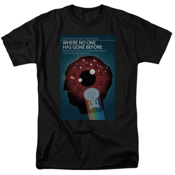 Black men's regular fit t-shirt with Star Trek The Next Generation Tng Season 1 Episode 6 graphic