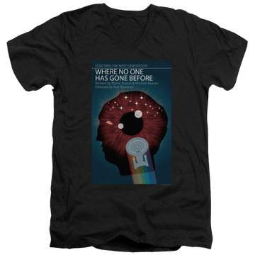 Black men's v-neck t-shirt with Star Trek The Next Generation Tng Season 1 Episode 6 graphic