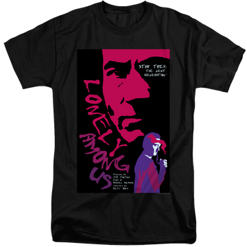 Black men's tall fit t-shirt with Star Trek The Next Generation Tng Season 1 Episode 7 graphic