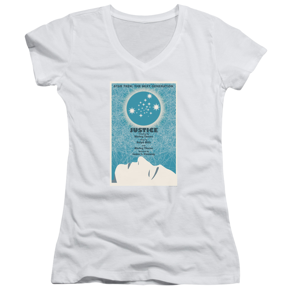 Star Trek The Next Generation Tng Season 1 Episode 8 - Juniors V-Neck T-Shirt Juniors V-Neck T-Shirt Star Trek   