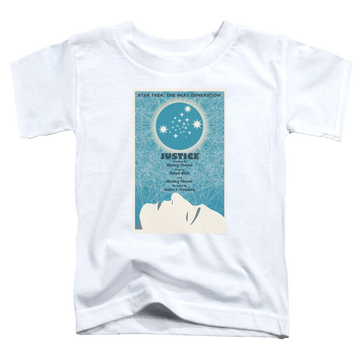 White toddler t-shirt with Star Trek The Next Generation Tng Season 1 Episode 8 graphic