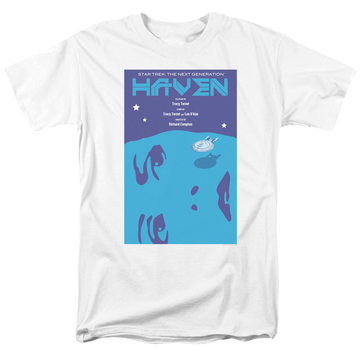White men's regular fit t-shirt with Star Trek The Next Generation Season 1 Episode 11 graphic