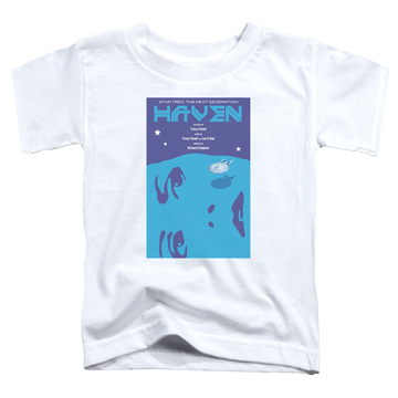 White toddler t-shirt with Star Trek The Next Generation Tng Season 1 Episode 11 graphic