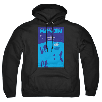 Black pullover hoodie with Star Trek The Next Generation Tng Season 1 Episode 11 graphic