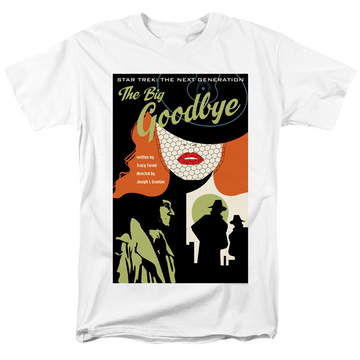 White men's regular fit t-shirt with Star Trek The Next Generation Season 1 Episode 12 graphic