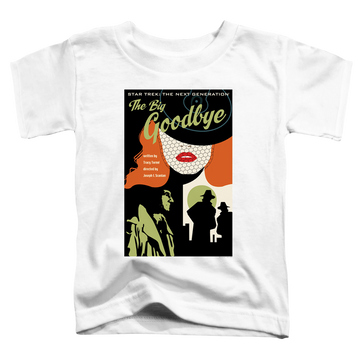 White toddler t-shirt with Star Trek The Next Generation Tng Season 1 Episode 12 graphic