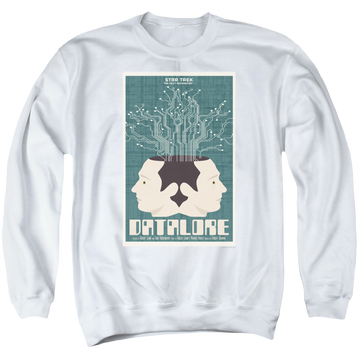 White men's crewneck sweatshirt with Star Trek The Next Generation Tng S1 Ep13 graphic