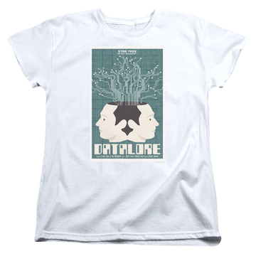 White women's t-shirt with Star Trek The Next Generation Tng Season 1 Episode 13 graphic
