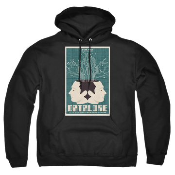Black pullover hoodie with Star Trek The Next Generation Tng Season 1 Episode 13 graphic
