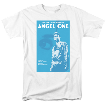 White men's regular fit t-shirt with Star Trek The Next Generation Tng S1 E14 graphic