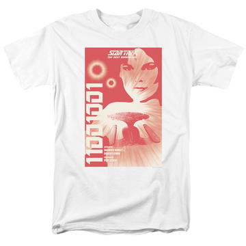 White men's regular fit t-shirt with Star Trek The Next Generation Season 1 Episode 15 graphic