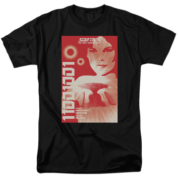 Black men's regular fit t-shirt with Star Trek The Next Generation Tng S1 E15 graphic