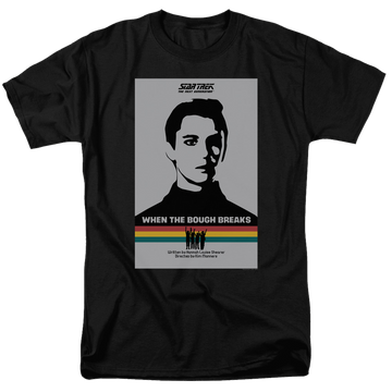 Black men's regular fit t-shirt with Star Trek The Next Generation Tng S1 E17 graphic