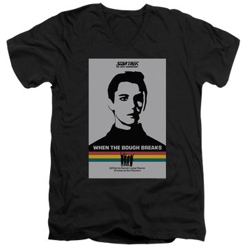 Black men's v-neck t-shirt with Star Trek The Next Generation Tng Season 1 Episode 17 graphic
