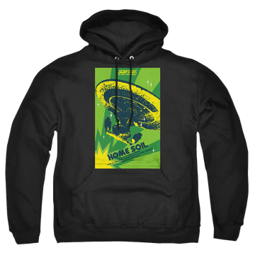 Black pullover hoodie with Star Trek The Next Generation Tng Season 1 Episode 18 graphic