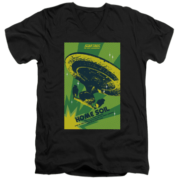Black men's v-neck t-shirt with Star Trek The Next Generation Tng Season 1 Episode 18 graphic