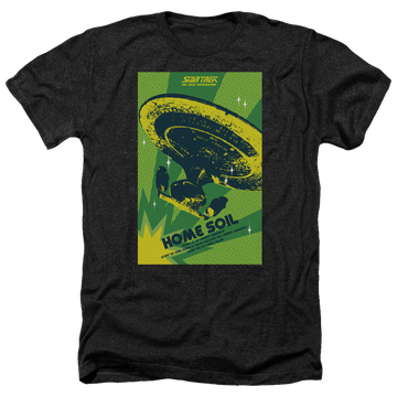 Black men's heather t-shirt with Star Trek The Next Generation Tng Season 1 Episode 18 graphic