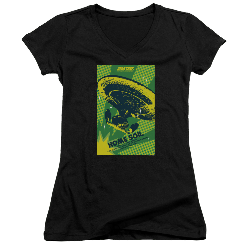 Star Trek The Next Generation Tng Season 1 Episode 18 - Juniors V-Neck T-Shirt Juniors V-Neck T-Shirt Star Trek   