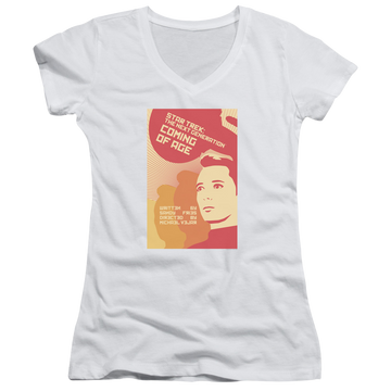 Star Trek The Next Generation Tng Season 1 Episode 19 - Juniors V-Neck T-Shirt Juniors V-Neck T-Shirt Star Trek   