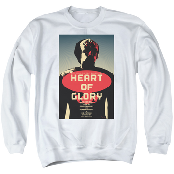 White men's crewneck sweatshirt with Star Trek The Next Generation Tng S1 Ep20 graphic