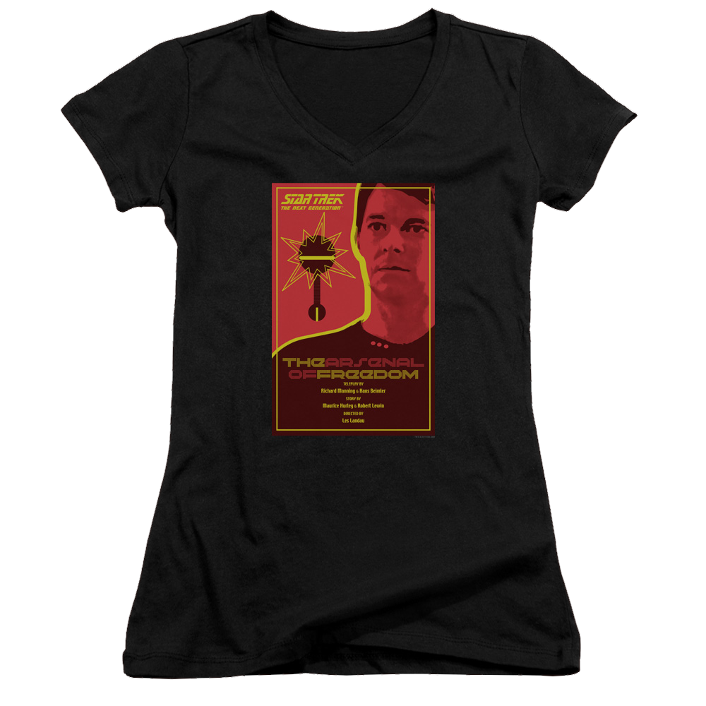 Star Trek The Next Generation Tng Season 1 Episode 21 - Juniors V-Neck T-Shirt Juniors V-Neck T-Shirt Star Trek   