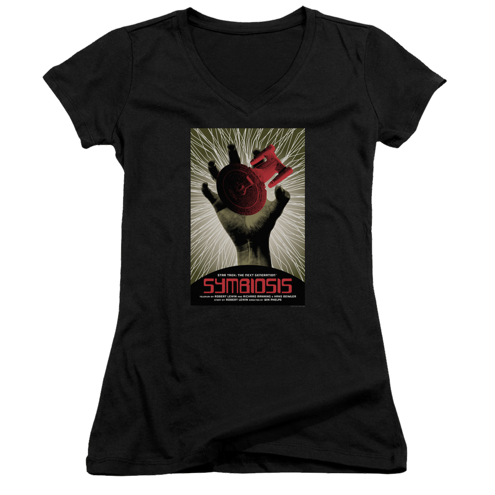 Star Trek The Next Generation Tng Season 1 Episode 22 - Juniors V-Neck T-Shirt Juniors V-Neck T-Shirt Star Trek   