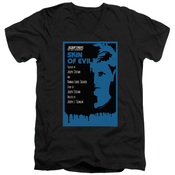 Black men's v-neck t-shirt with Star Trek The Next Generation Tng Season 1 Episode 23 graphic