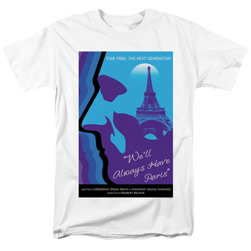 White men's regular fit t-shirt with Star Trek The Next Generation Season 1 Episode 24 graphic