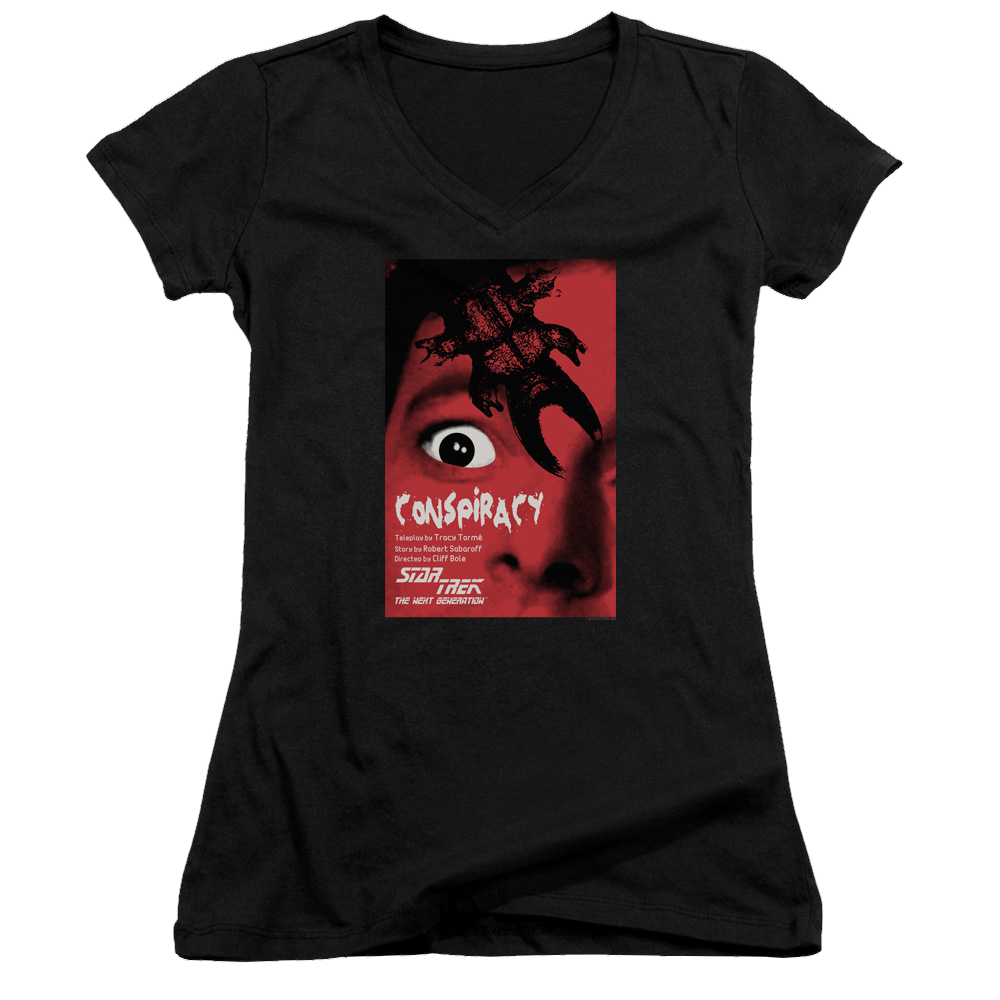 Star Trek The Next Generation Tng Season 1 Episode 25 - Juniors V-Neck T-Shirt Juniors V-Neck T-Shirt Star Trek   