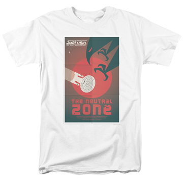 White men's regular fit t-shirt with Star Trek The Next Generation Season 1 Episode 26 graphic