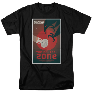 Black men's regular fit t-shirt with Star Trek The Next Generation S1 E26 graphic