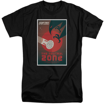 Black men's tall fit t-shirt with Star Trek The Next Generation Tng Season 1 Episode 26 graphic