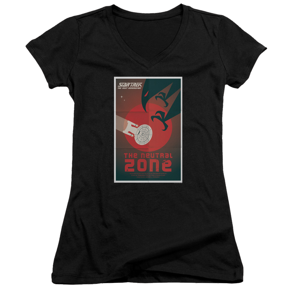 Star Trek The Next Generation Tng Season 1 Episode 26 - Juniors V-Neck T-Shirt Juniors V-Neck T-Shirt Star Trek   