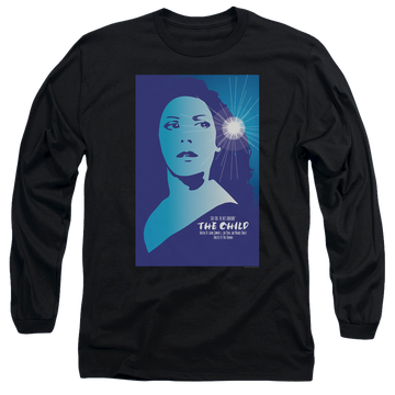 Black men's long sleeve t-shirt with Star Trek The Next Generation Tng S2 Ep1 graphic